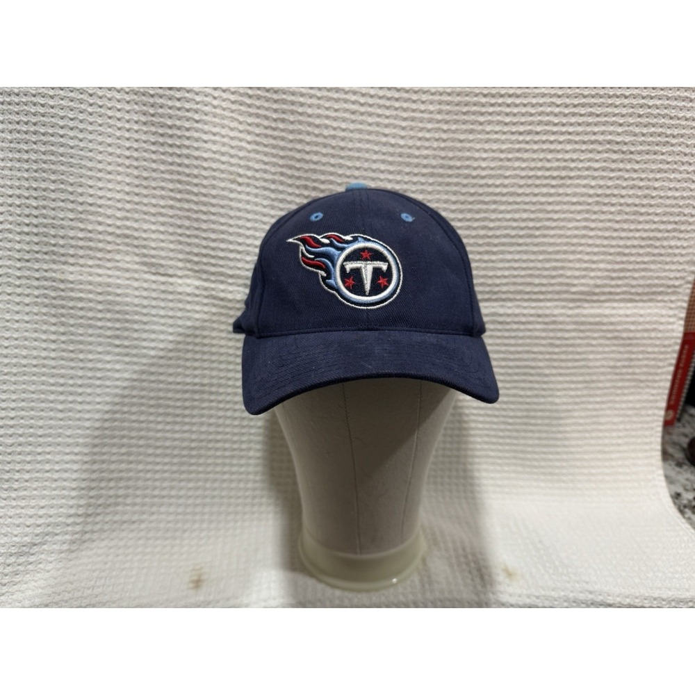 Tennessee Titans Hat Logo Athletic Adjustable Strap Blue Team Logo Vtg Cap